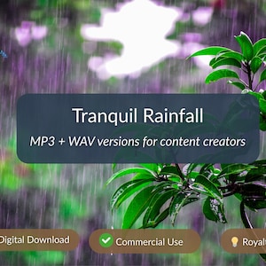Commercial Use Meditation Music – Ambient & Rain Versions | Mellow Piano and Harp | No Beat | Calm Soundscape for Relaxation and Yoga