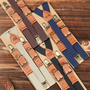 Gepersonaliseerde verstelbare riemclips voor heren, op maat gegraveerde elastische leren schouderriem, vrijgezellenfeest, vader, stalknecht, huwelijkscadeau