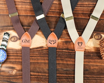 Personalized Leather Suspenders, Groomsmen Suspenders, Custom Men’s Suspenders, Rustic Wedding, Adult Suspenders, Multi Colors Braces