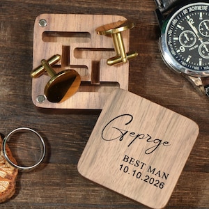 Groomsmen Cufflinks, Groomsmen Gifts, Personalized Cufflinks for Men, Best Man Gift, Groomsman Proposal, Custom Cufflinks Set
