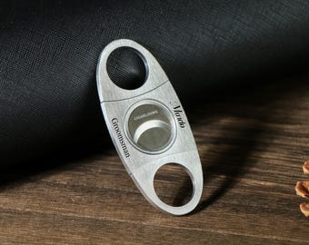 Personalisierter Zigarrenschneider mit Gravur, Trauzeuge Trauzeuge Geschenk, kundenspezifische Zigarre, Hochzeitsgeschenke, Geschenk für ihn Vater Ehemann, Zigarrenzubehör