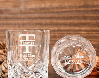Groomsmen Whiskey Glasses, Groomsmen Gift Idea, Engraved Old Fashion, Personalized Groomsmen, Best Man Gift, Groomsmen Proposal Gifts