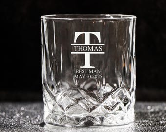 Personalized Whiskey Glass , Custom Bourbon Whiskey Gift for Men, Anniversary Gift for Him, Husband Gift, Birthday Gifts,Groomsmen Gift Idea