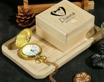 Personalized Engraved Pocket Watch-The perfect gift for the groomsmen,best groom proposal or wedding party keepsake.Unique personalizedclock