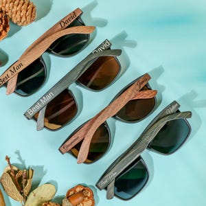 Custom Engraved Sunglasses, Personalized Groomsmen Gift Set, Trendy Best Man Proposal Idea, Unique Sunglasses Gift for Him