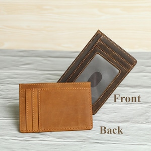 Portafoglio sottile minimalista personalizzato per carte di credito, portafoglio personalizzato, regalo per lo sposo, porta carte sottile in pelle, portafoglio unisex, portafoglio per lui