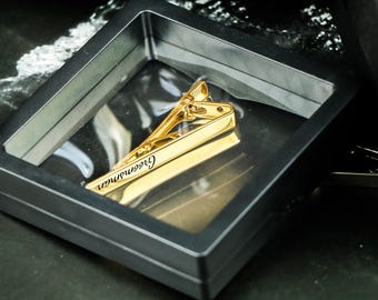 Custom Engraved Best Man Tie Clip，Personalized Groomsman Gift，Monogram Men Tie Clip,Gift For Groomsman，Custom Tie Bar Wedding Tie Clip