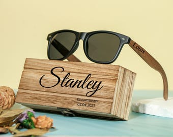 Personalized Wooden Sunglasses, Groomsmen Sunglasses, Groomsmen Gifts, Custom Engraved Sunglasses, Groomsmen Proposal, Wedding gift for guys