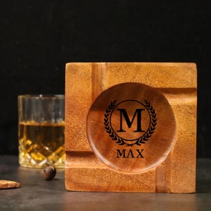 POSACENERE in legno personalizzato, posacenere con incisione personalizzata, accessori per sigari, fumatore di sigari, regalo per lo sposo, regalo per la festa del papà, regalo di compleanno
