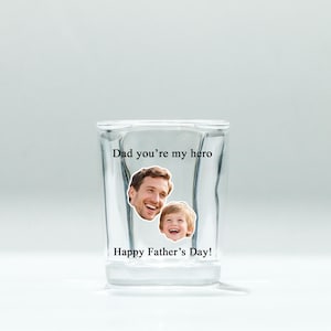 Custom Shot glass with picture for Dad, Print Favorite Photo on Shot glasses,Funny shot glasses,Shot glass with face, Father&#39;s Day Gifts
