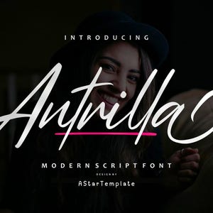 Antrilla - Modern Script Font - Cursive Script Font, Wedding Font, Cricut Font, Modern Font, Fonts For Cricut, Digital Font, Script Font