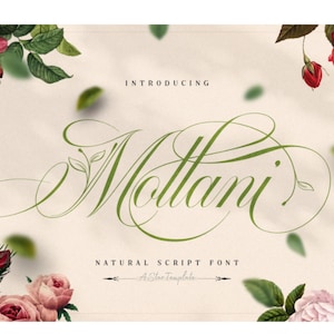 Mollani Nature Script Font - Calligraphy Font, Cursive Script Font, Wedding Font, Cricut Font, Modern Font, Fonts For Cricut, Digital Font