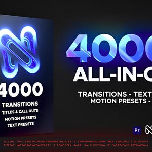 4000+ Transitions Library for Premiere Pro All In One | 4000+ All-In-One Transitions Pack for Premiere Pro | 4000+ Mega Pack