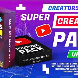 DaVinci Resolve Super Creators Pack: 7800+ Elements, Transitions, Titles (Digital Download)