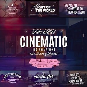 100 Cinematic Film Titles for Premiere Pro | Easy Customizable Templates & Stunning Effects for Video Editing
