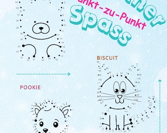 Dot to Dot Coloring Book | Dot-to-Dot Animals | Coloring Pages for Children | Instant Download | Preschool Learning Game | Connect the Numbers PDF