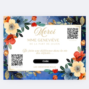 certificat cadeau pour enseignante et éducatrices