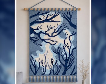 Autumn Landscape Tapestry Crochet Pattern: Wall Hanging (Digital PDF Download 100x160 Stitches)