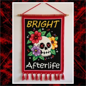 Bright Afterlife Skull Tapestry Crochet Pattern 120x160 PDF | Dia de los Muertos Inspired Wall Art