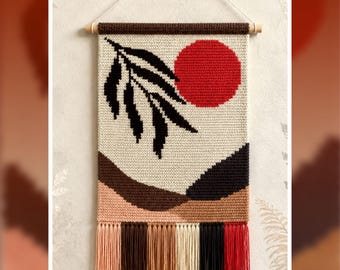 Sunset Tapestry Crochet Pattern: Botanical Wall Hanging (PDF Pattern)