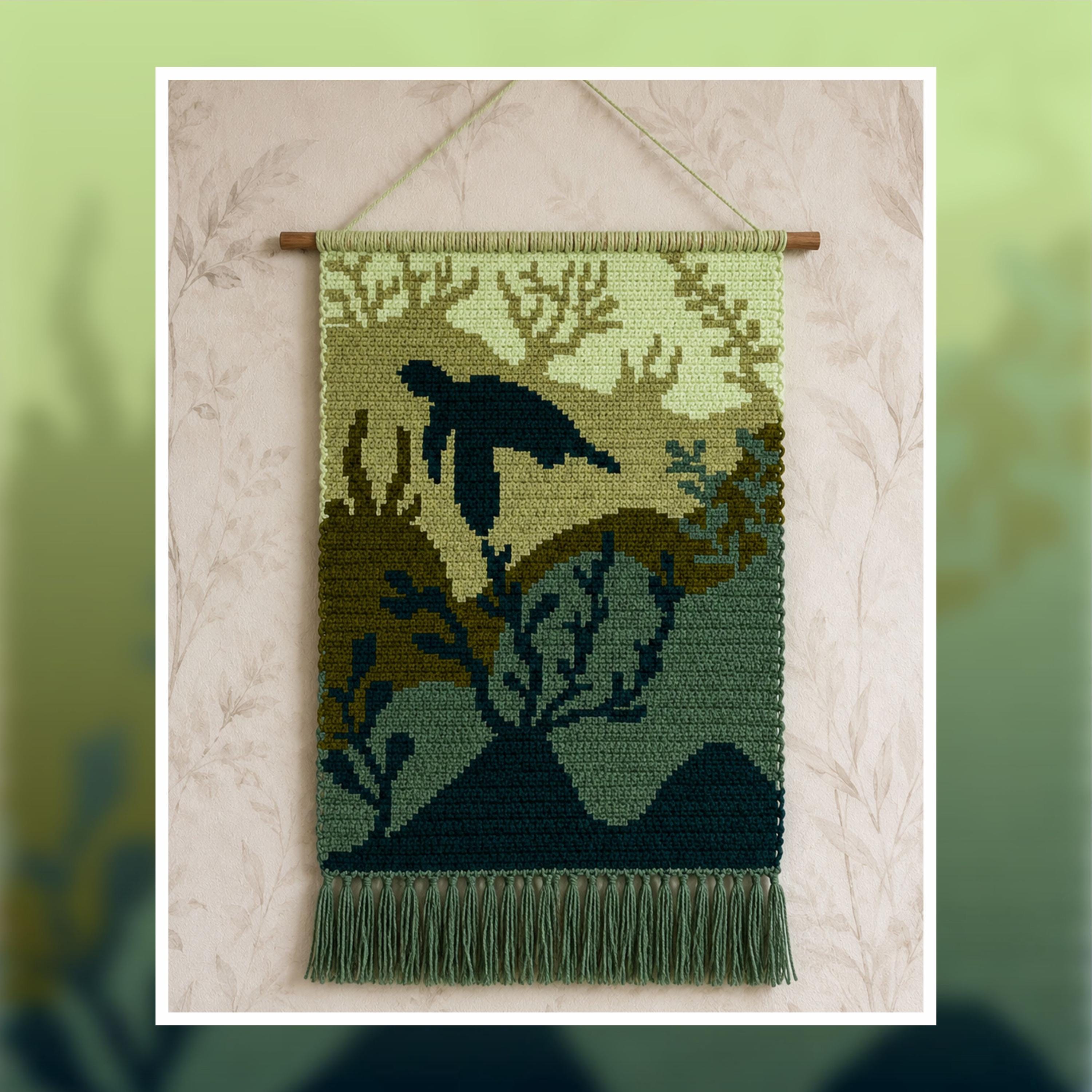 15 Tapestry Crochet Patterns: Our Favorite Wall Art, Bags, and Gifts 4 Sea Turtle Tapestry Crochet Pattern: Ocean Wall Hanging