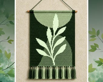 Leaf Tapestry Crochet Pattern: Emerald Forest Wall Hanging (PDF Pattern 130x200 Stitches)