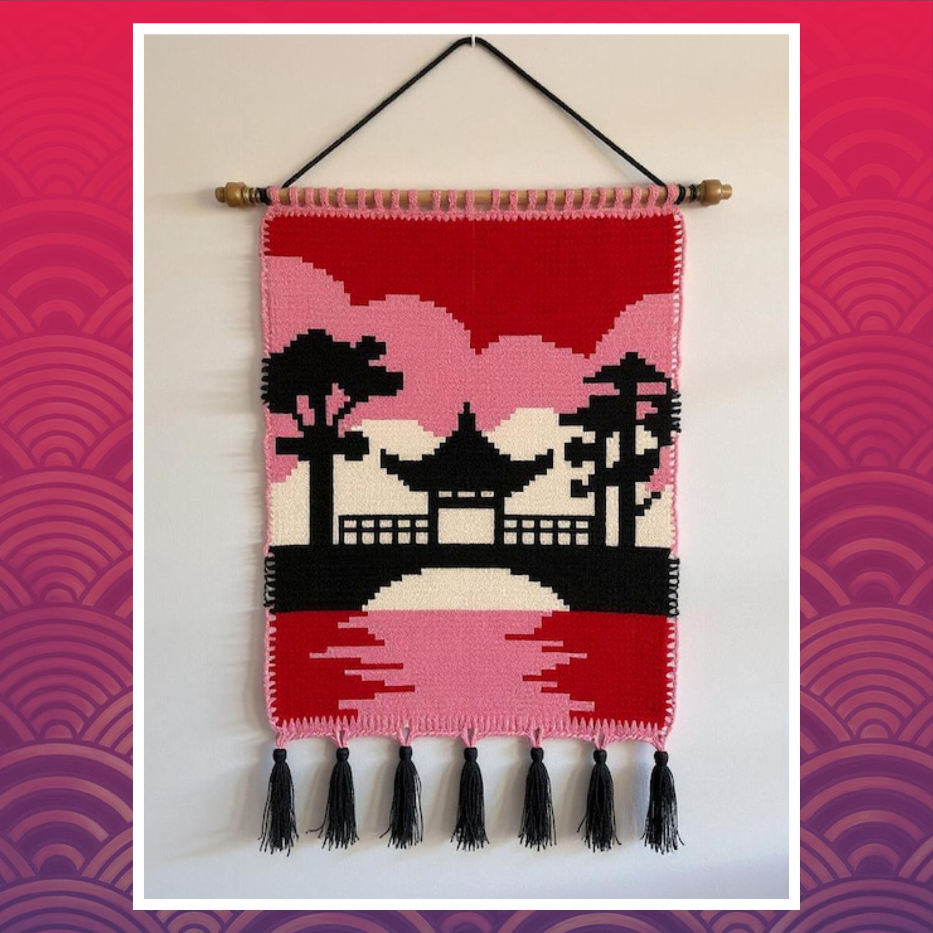 Japan Garden Sunset Tapestry Crochet Pattern: Oriental Wall