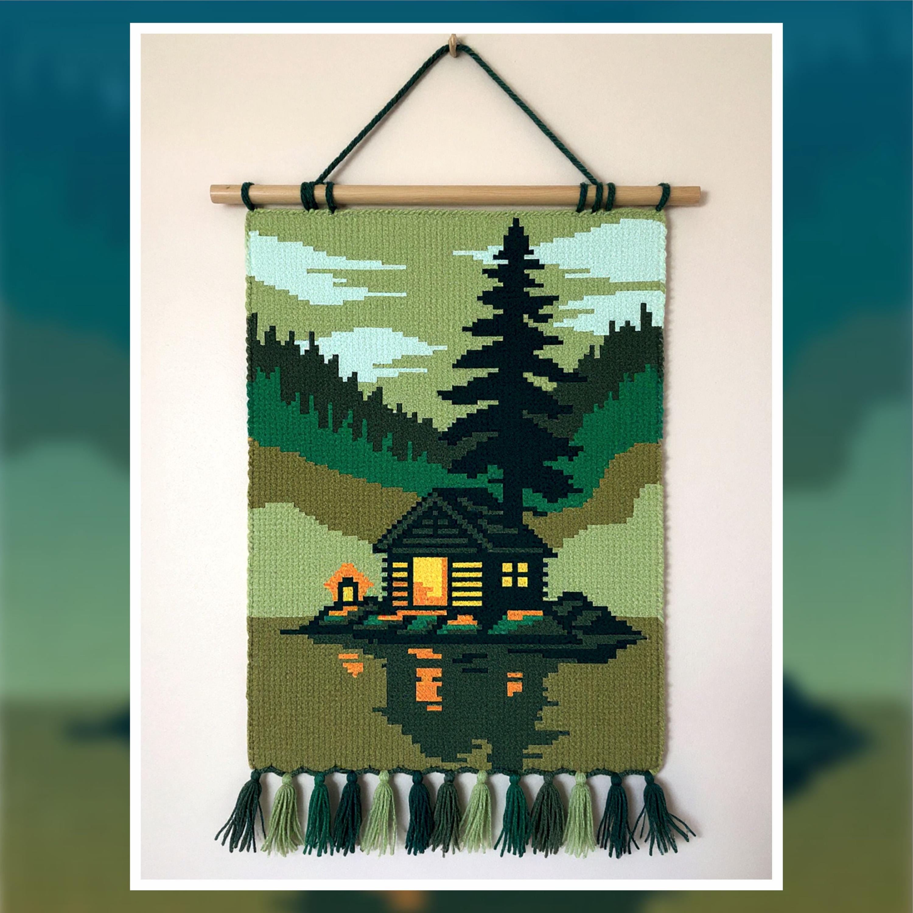Cozy Lakeside Cabin Tapestry Crochet Pattern 80x120 Stitches PDF