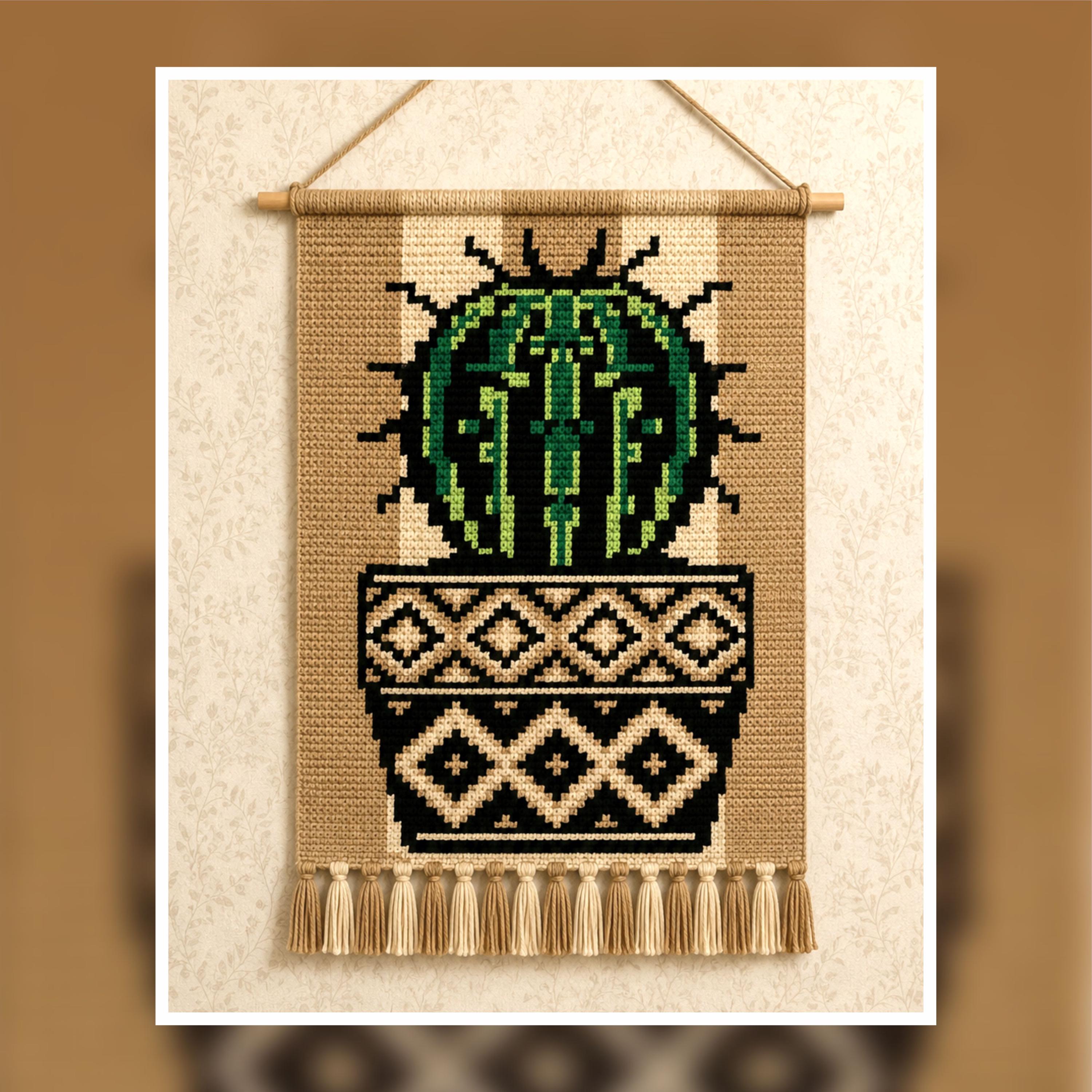 39 Free and Paid Crochet Cactus Patterns You’ll Want To Try 29 Boho Cactus Tapestry Crochet Pattern: Tribal Pot Wall Art