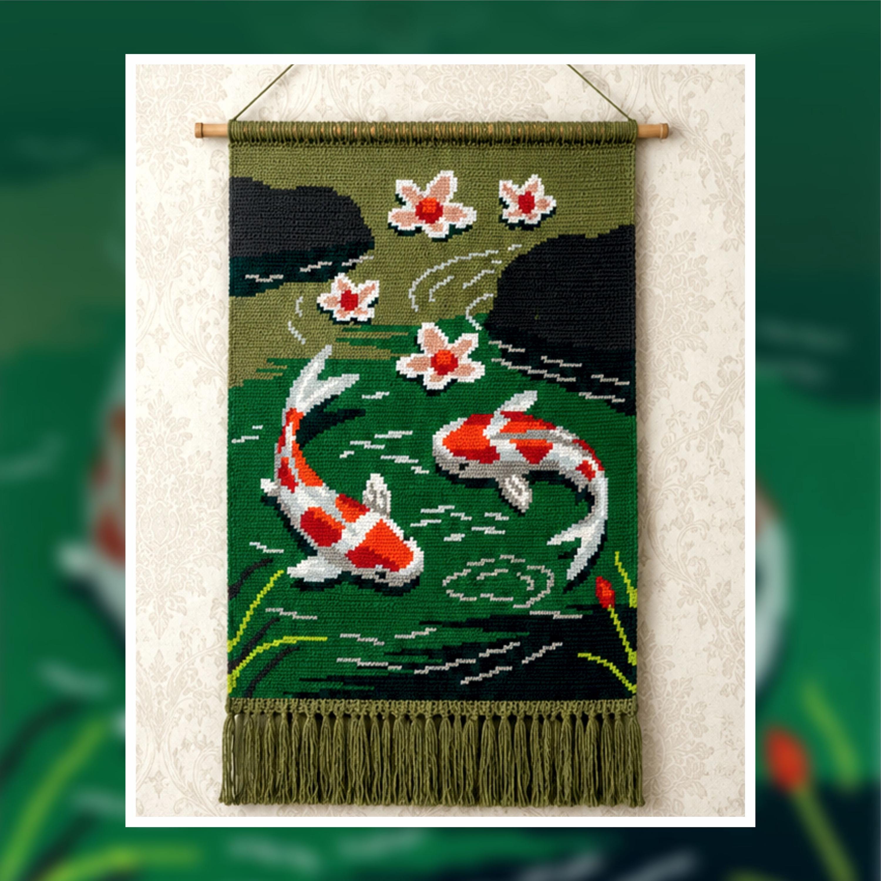 37 Japanese Crochet Patterns to Explore: Bags, Motifs, Amigurumi, and Lace 14 Koi Fish Tapestry Crochet Pattern: Japanese Pond Wall