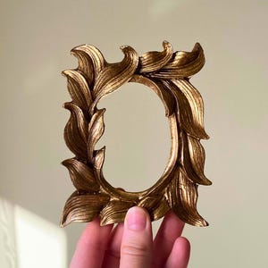 Gold Leaf Baroque Mini Frame, Elegant and Vintage Decorative Frame