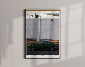 Classic Porsche 911 Vintage Framed Poster - Original Porsche Photography - Ideal Gift for Car Enthusiasts, Perfect Vintage Garage Art