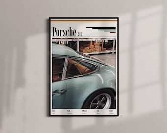 Classic Porsche 911 Vintage Framed Poster - Original Porsche Photography - Ideal Gift for Car Enthusiasts, Perfect Vintage Garage Art