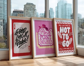 Stampe artistiche ispirate a Chappell Roan – Pink Pony Club, set da 3
