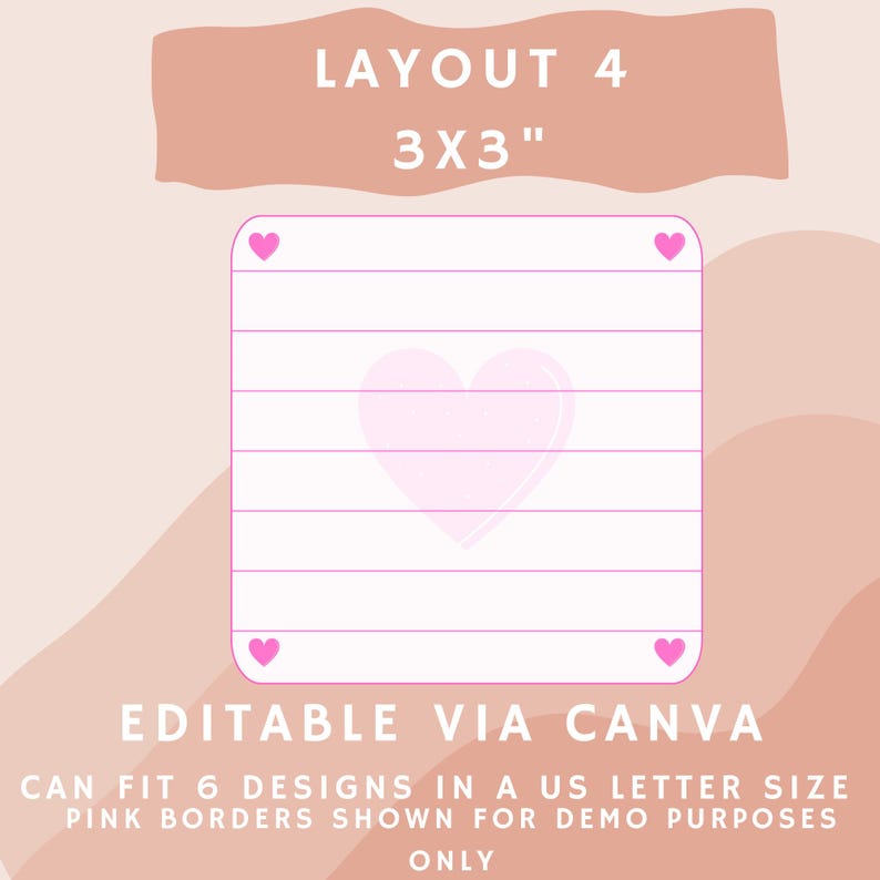 Printable Editable Notepad 3x3 Canva Template Sticky Notes Instant ...