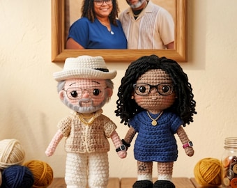 Custom Couple Portrait Doll, Personalized Crochet Couple Doll, Lookalike Doll, Anniversary Gift, Handmade Amigurumi Gift For Couples