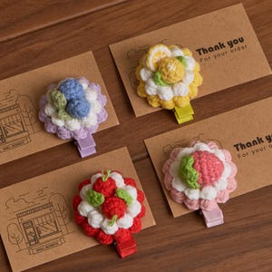 Accesorios para el cabello hechos a mano, mini broches de crochet, lindas pinzas para el cabello, apliques florales de crochet, mini bordados, hermosas pinzas para el cabello con flores.