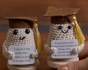 Handmade Potato Crochet, Amigurumi Potato, Custom Emotional Support Potato, Unique Collectible, Graduation Present for Her