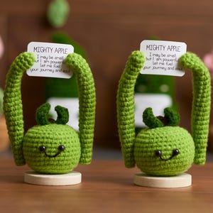 Handmade Crochet Apple, Amigurumi Apple, Cute Crochet Fruit, Stuffed Apple Toy, Home Decor, Gift for Kids & Teachers