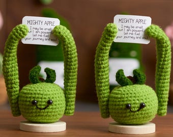 Handgemaakte gehaakte appel, amigurumi-appel, schattig gehaakt fruit, gevulde appel, woondecoratie, cadeau voor kinderen en leraren