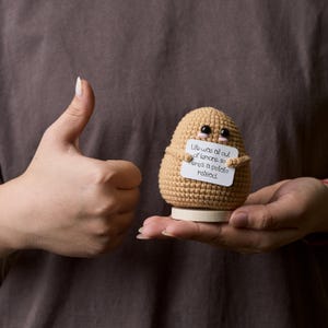Crochet Potato Emotional Support, Handmade Amigurumi Potato, Crochet Potato Gift, Desk Decor, Gift of Ironic, Boho Home Decor