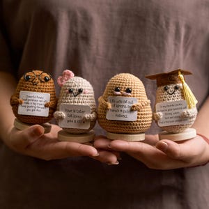 Peluche pomme de terre au crochet faite main, adorable soutien émotionnel pomme de terre, positif au crochet, décoration de bureau, copain de bureau au crochet, cadeau positif