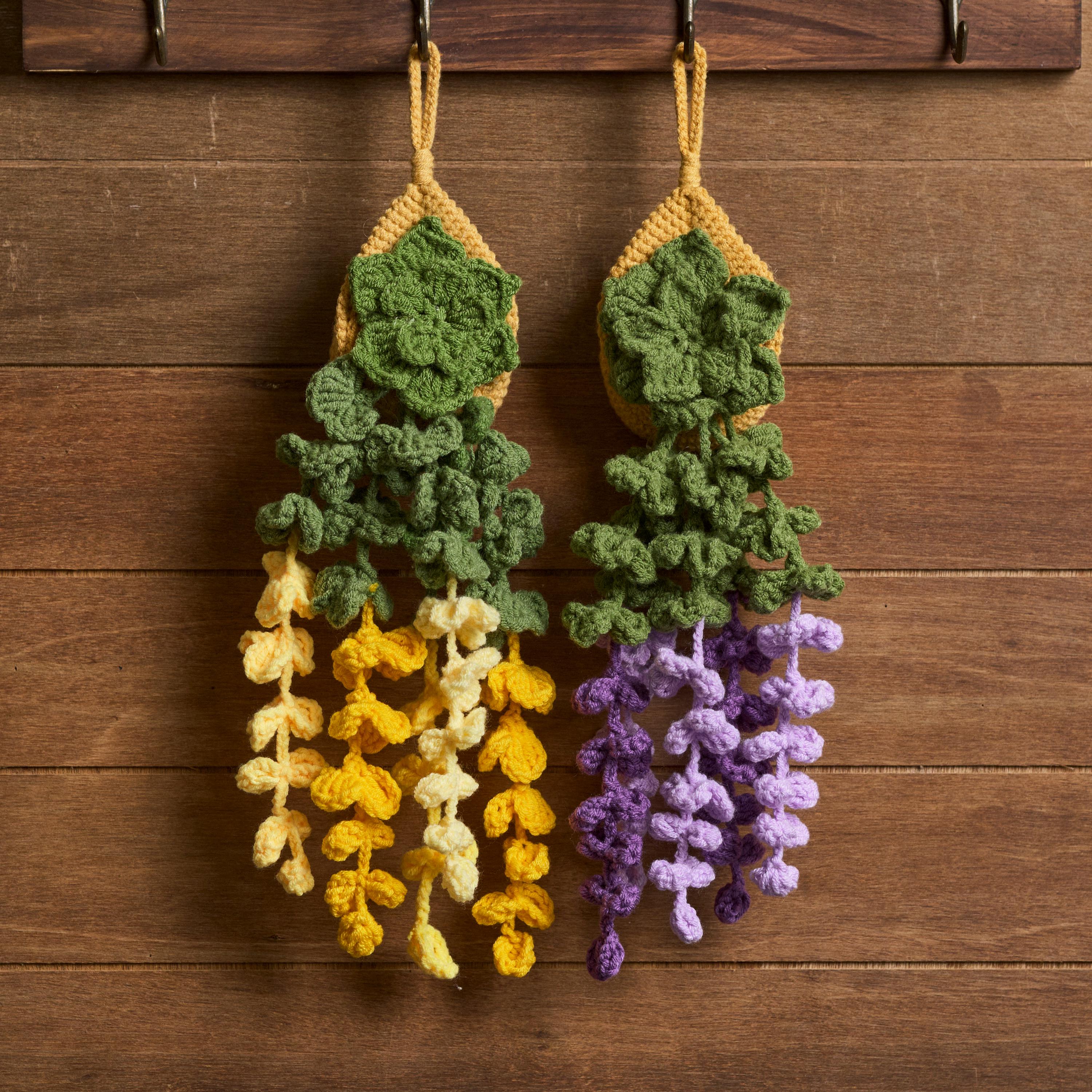 29 Wisteria Crochet Patterns for Floral Decor, Garlands, and Gifts 21 Wisteria Crochet Hanging Basket