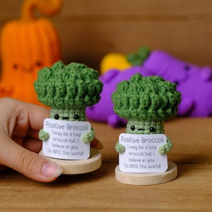 Handmade Crochet Broccoli, Broccoli Amigurumi, Crochet Vegetable, Positive Gift, Emotional Positive Crochet, Personalized Gifts for Her