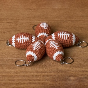 Football Ball Keychain Crochet, Football Mini Keychain, Crochet Hanging Accessories,  Sports Ornaments