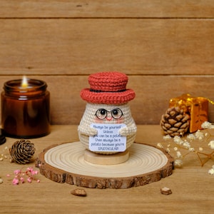 Patata personalizzabile, patata fatta a mano all'uncinetto per supporto emotivo, patata amigurumi, giocattolo all'uncinetto per amici, regalo per colleghi