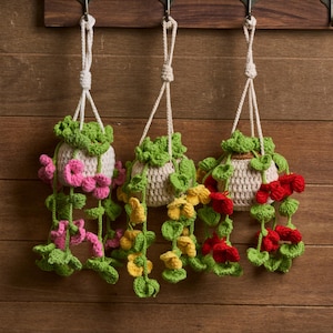 Drooping Flower Crochet, Car Hanging Plant, Wall Hanging Plant, Crochet Plant Car Hanging, Cute Car Decor, Birthday Gift