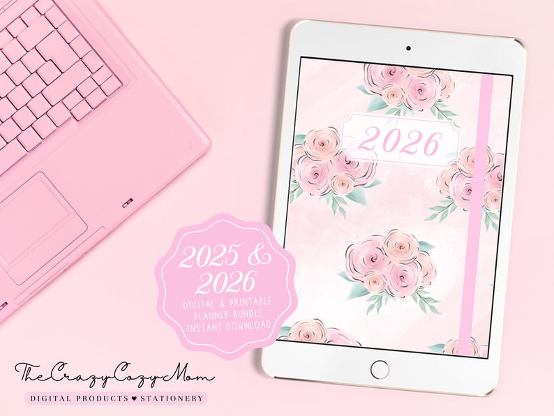 2025 and 2026 Ultimate Pink Girly Digital & Printable Planner Bundle ...