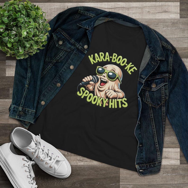 Halloween Karaoke Ghost Shirt, Spooky Hits Singing Tee, Punny Music Lover Apparel image 3