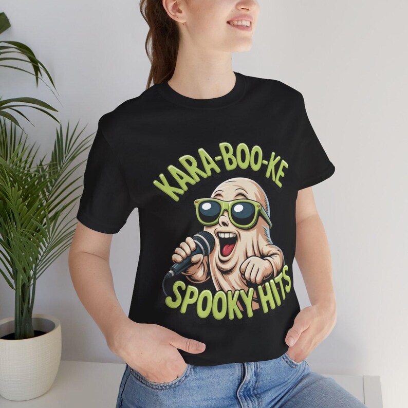 Halloween Karaoke Ghost Shirt, Spooky Hits Singing Tee, Punny Music Lover Apparel image 2